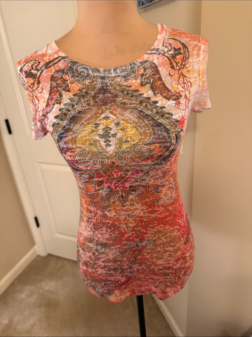 Mossimo supply company burnout boho shirt size M